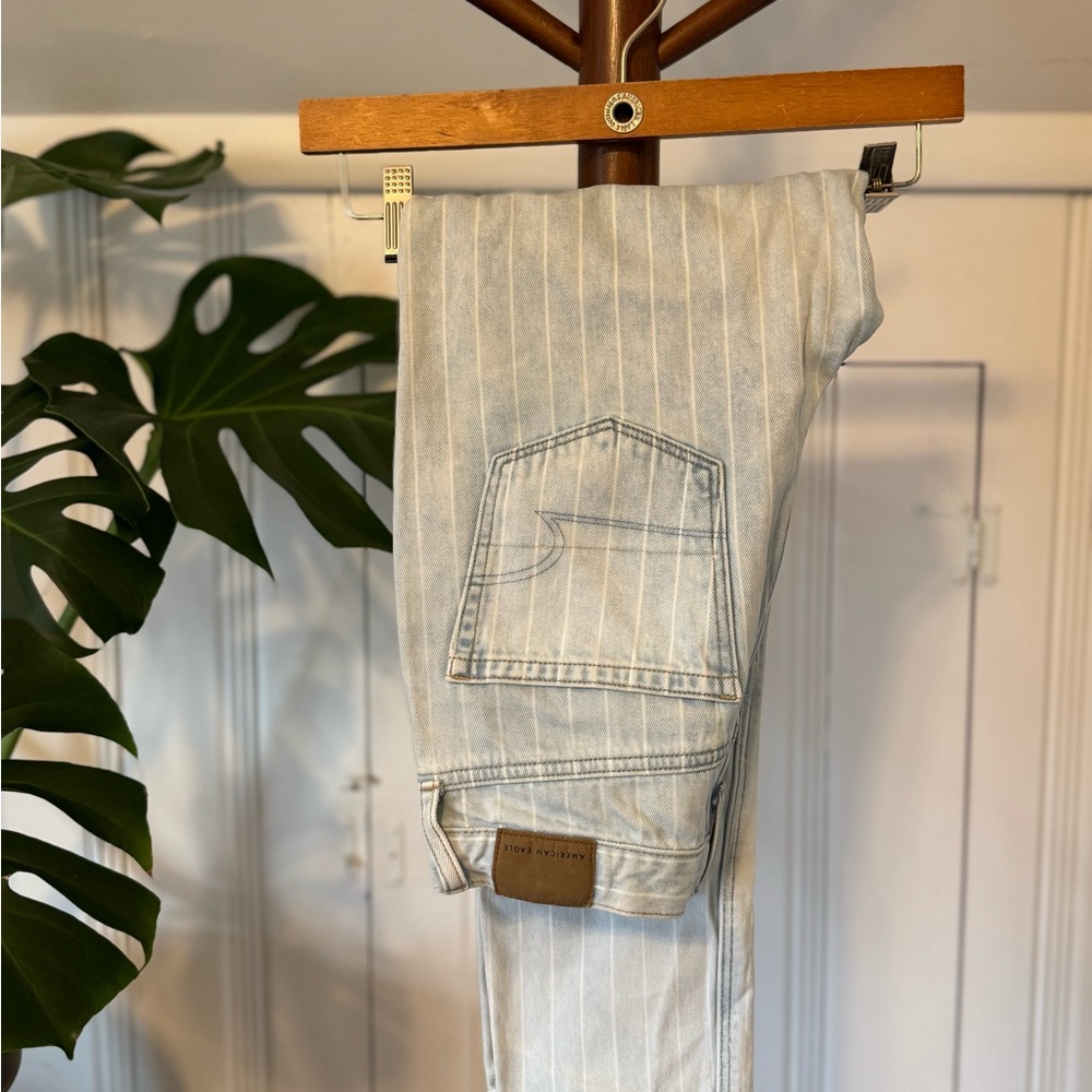 American Eagle Outfitters Light Blue Striped Jeans